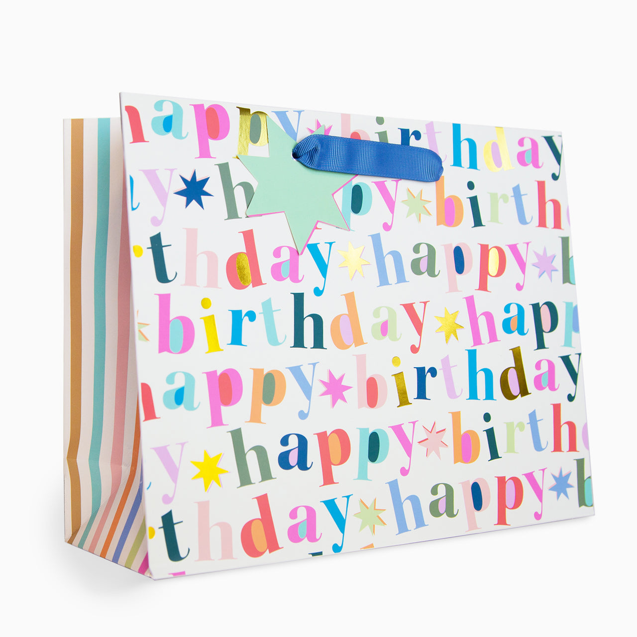 Gift Bag-WGB15MB - Bold White Birthday Medium Gift Bag-Whistlefish