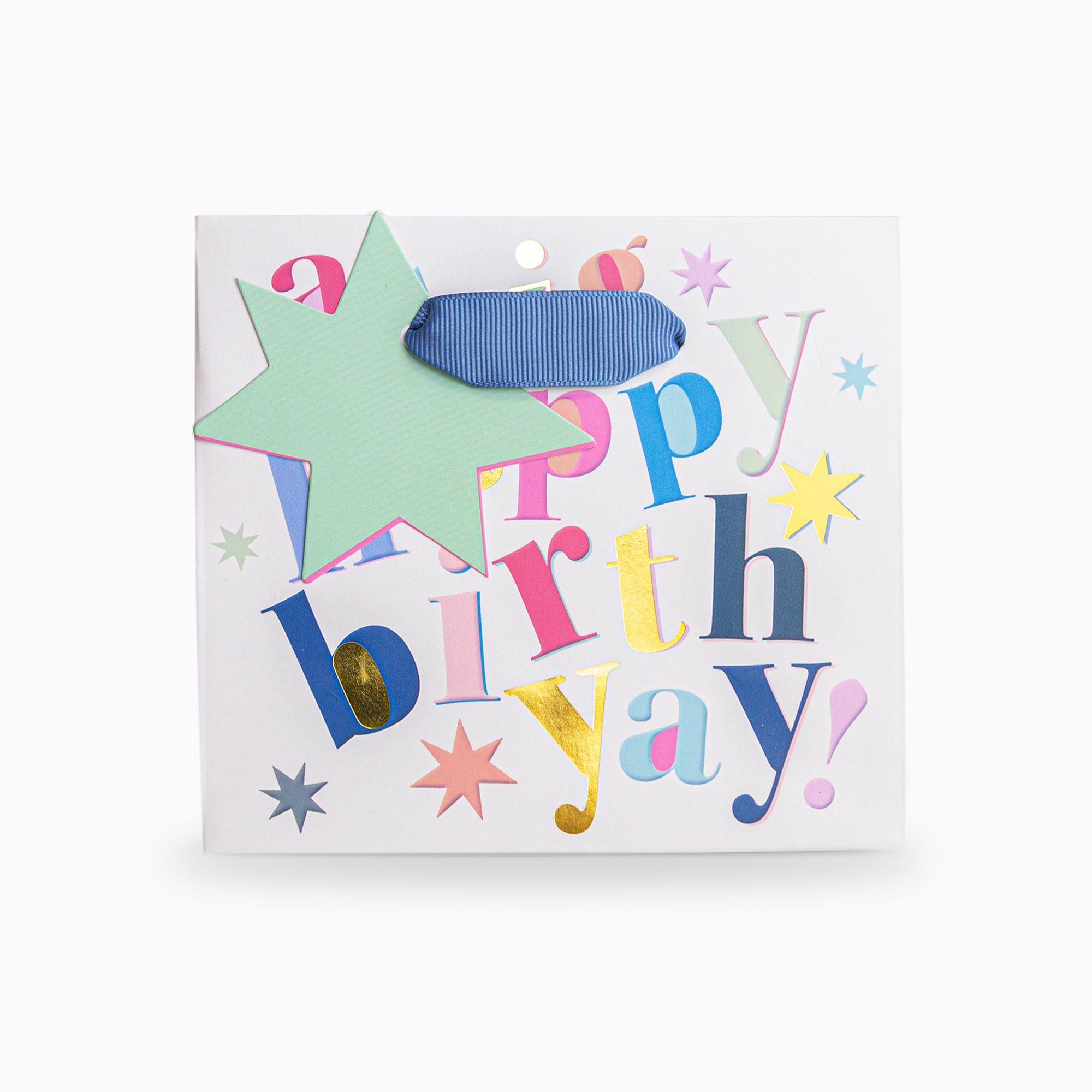 Gift Bag-WGB15SB - Bold White Birthday Small Gift Bag-Whistlefish