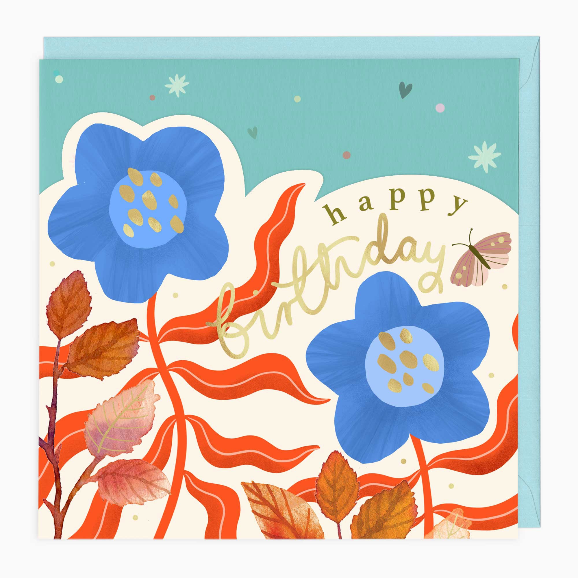 Luxury Card-LN158 - Bright Summer Floral Birthday Card-Whistlefish