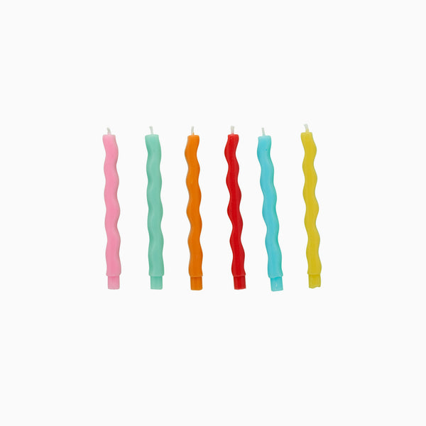 Party Candle-HBWC155 - Bright Wavy Wax Candles-Hootyballoo