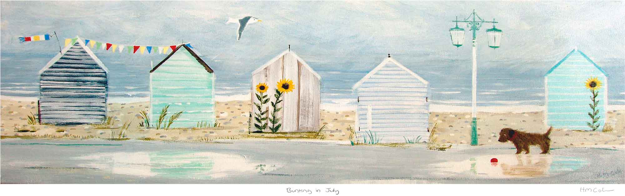Print-HC349P - Bunting in July Art Print-Hannah Cole