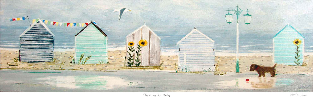 Print-HC349P - Bunting in July Art Print-Hannah Cole
