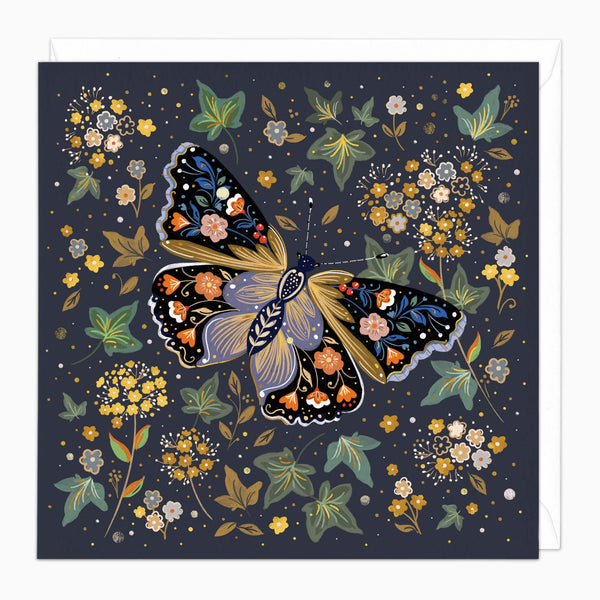 Greeting Card-G592 - Butterfly & Ivy Art Card-Whistlefish