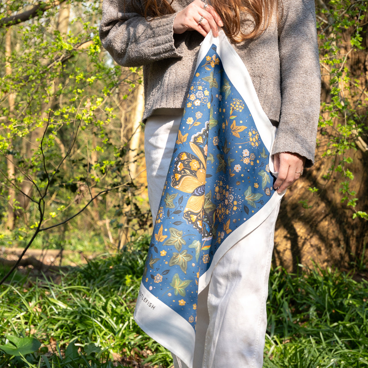 Tea Towel-WTT304 - Butterfly & Ivy Tea Towel-Whistlefish