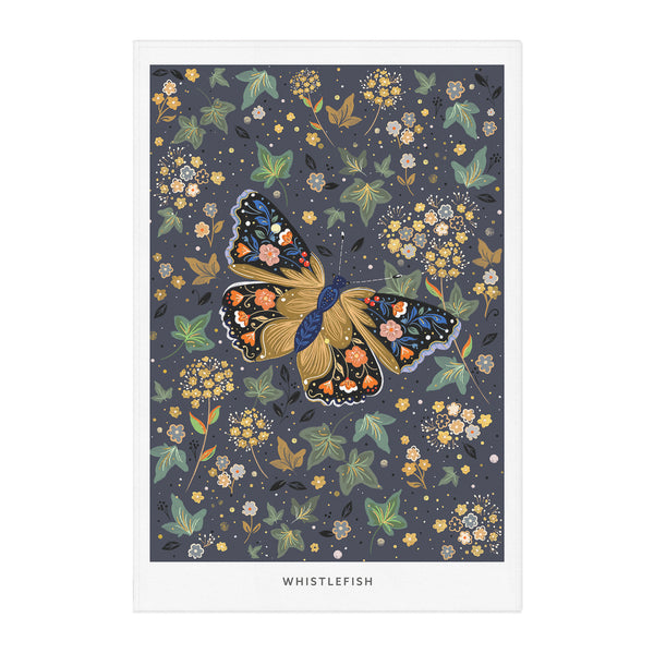 Tea Towel-WTT304 - Butterfly & Ivy Tea Towel-Whistlefish