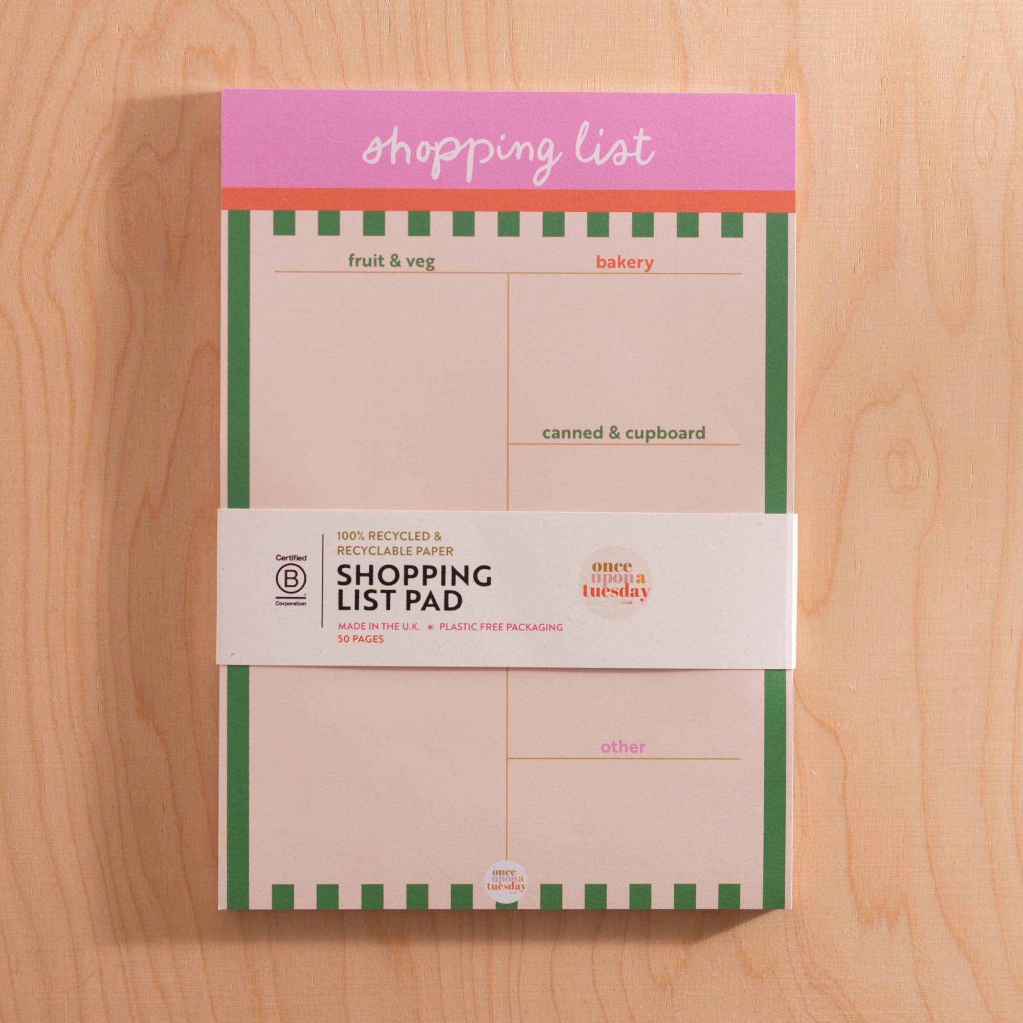 List Pad-TUE-PAD-SPL-CST-A5 - Cabana Stripe Shopping List-Whistlefish & Co