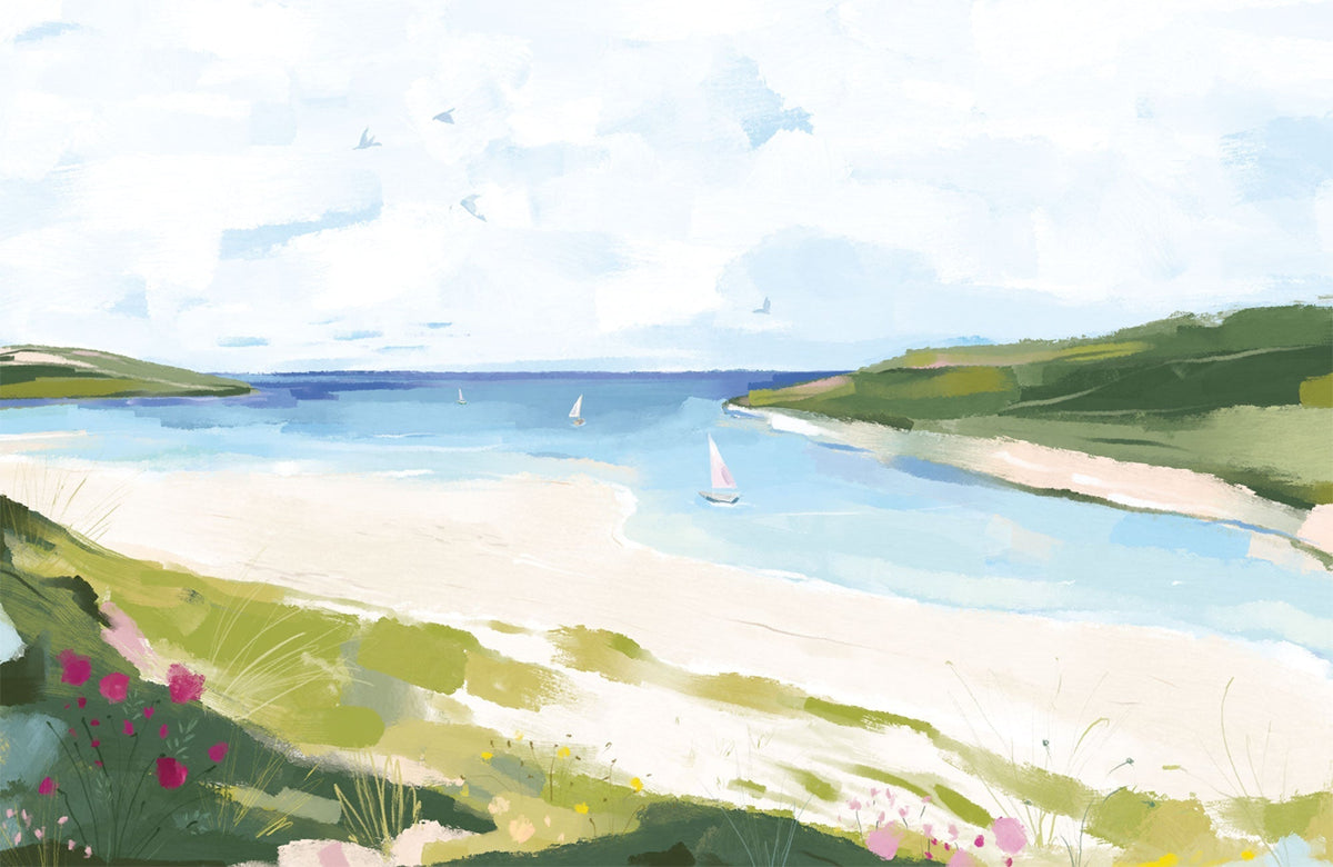 WF990P Crantock Newquay Large Art Print