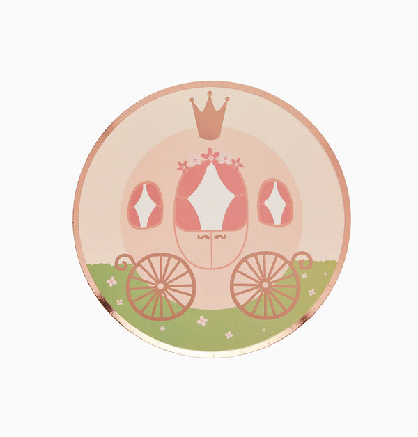 Paper Plates-HBLP109 - Carriage Paper Plates 8pcs-HootyBalloo