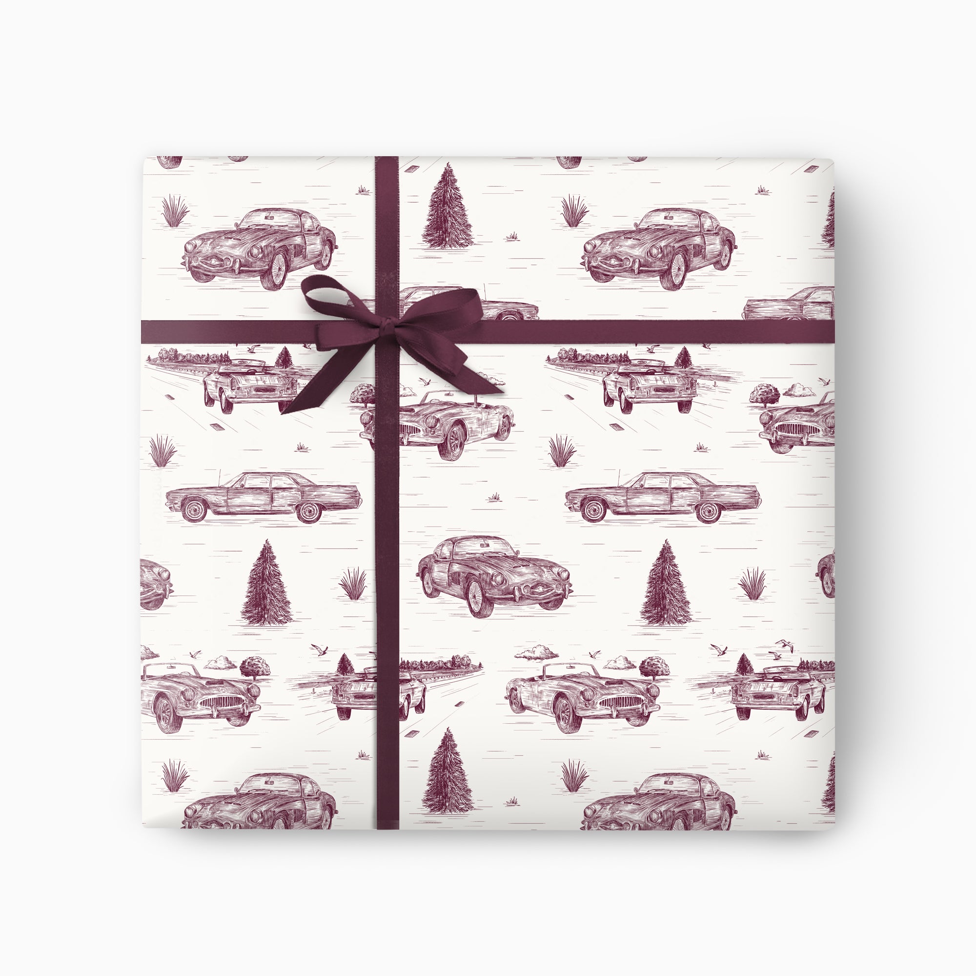 Wrapping Paper-GWP133 - Cars Toile Wrapping Paper-Whistlefish