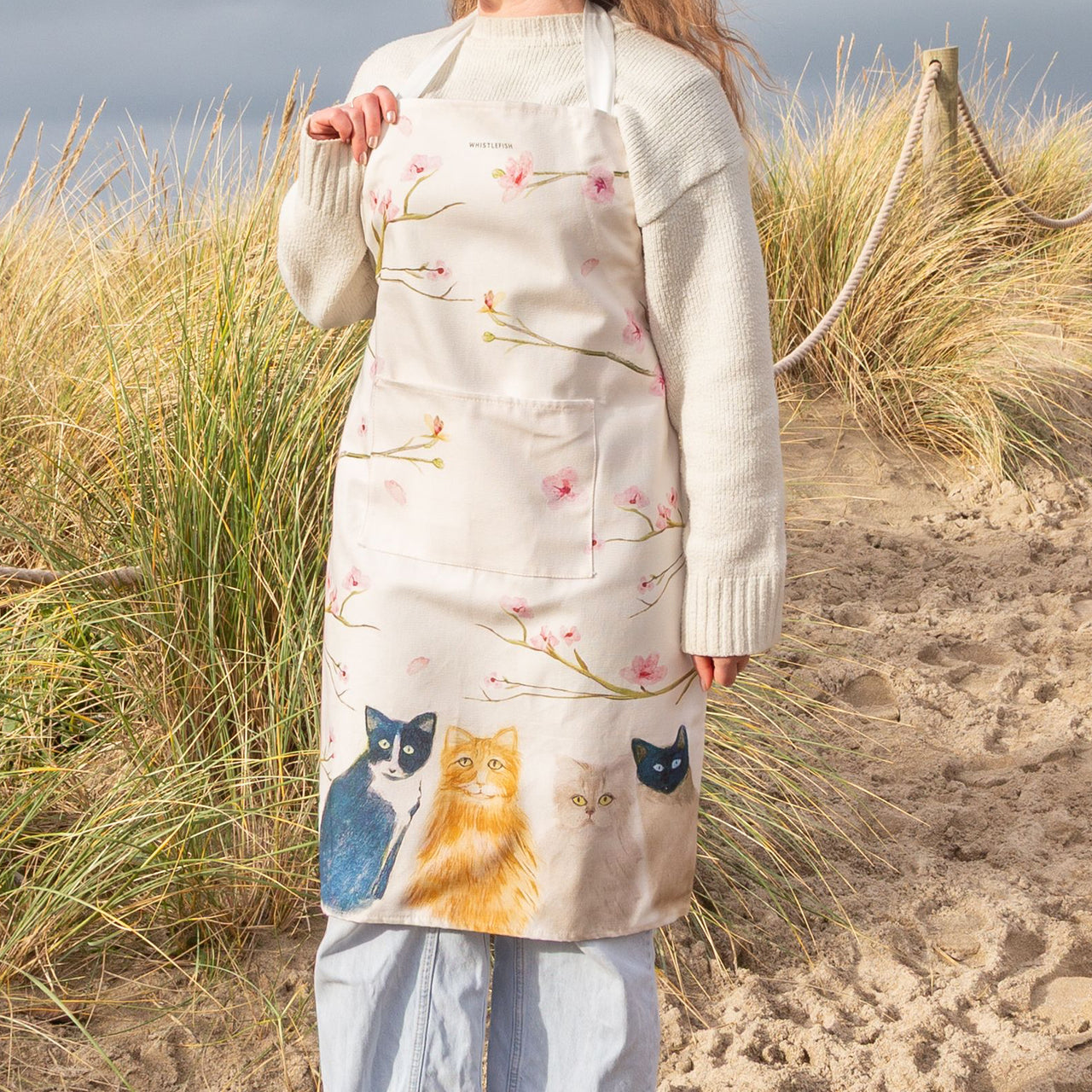 Apron-HC05AP - Cats in the Blossom Apron-Hannah Cole