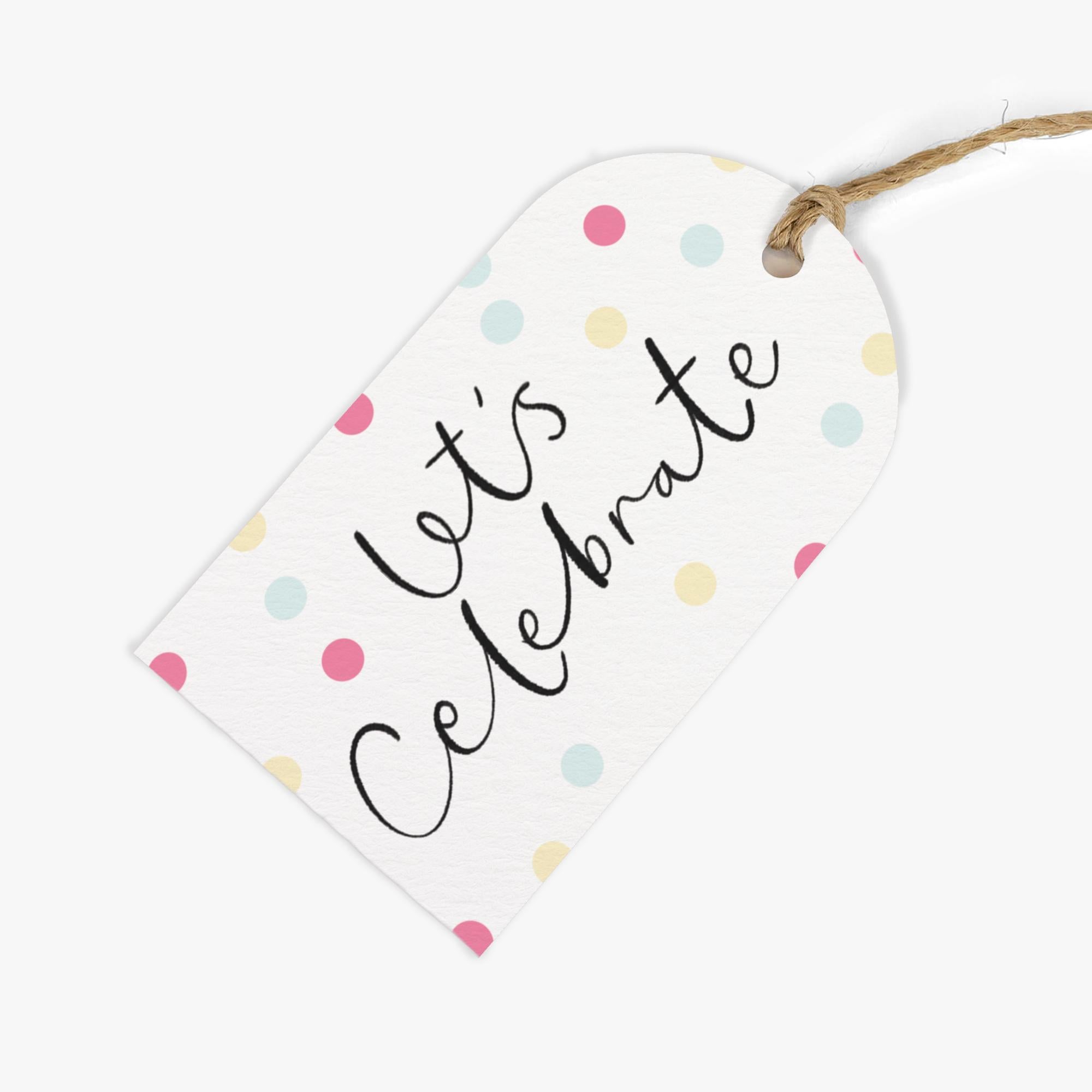 Gift Tag-GWT12 - Celebrate Spot Pink Gift Tags (Pack of 6)-Whistlefish