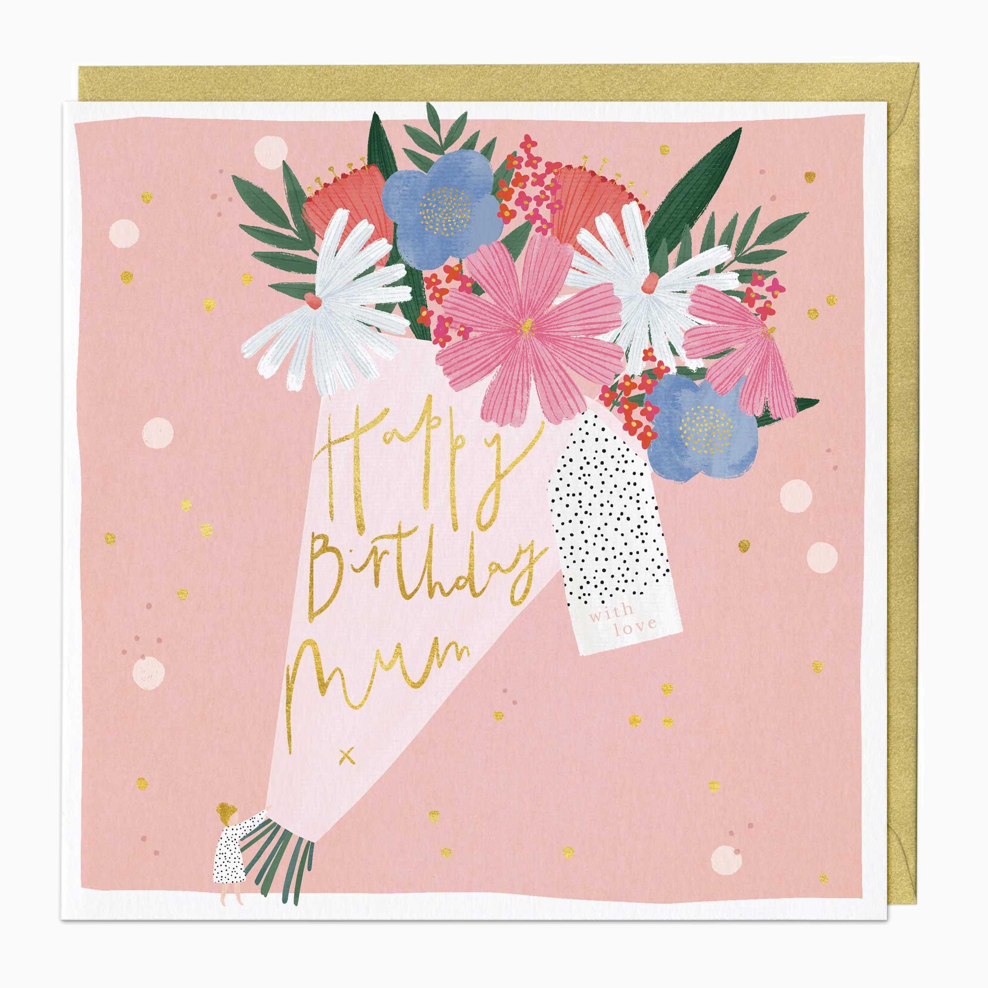 Greeting Card-E801 - Celebration Blooms For Mum Birthday Card-Whistlefish