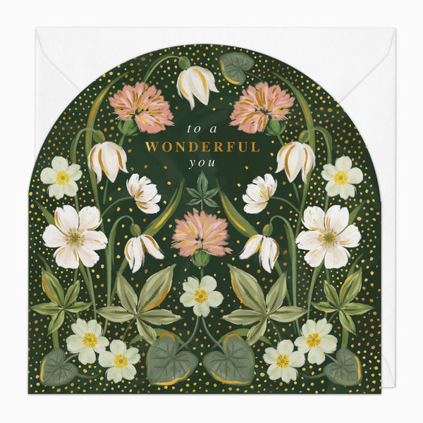 Greeting Card-G009 - Celtic Flowers Wonderful You Arch Card-Whistlefish