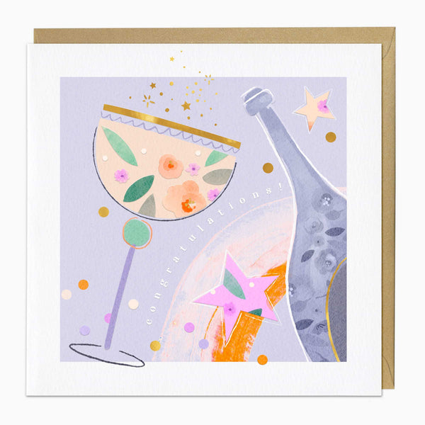 Luxury Card-LN131 - Champagne Congratulations Luxury Card-Whistlefish