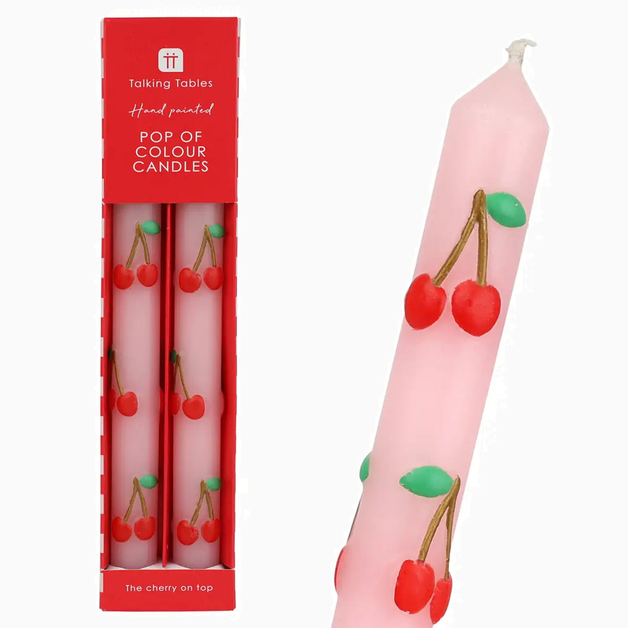 Candle Set-CNDL-CHER - Cherry Dinner Candles 2 Pack-Talking Tables