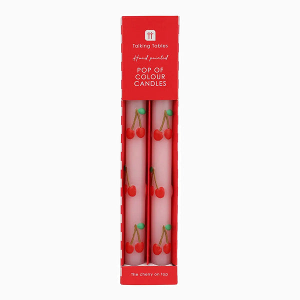 Candle Set-CNDL-CHER - Cherry Dinner Candles 2 Pack-Talking Tables