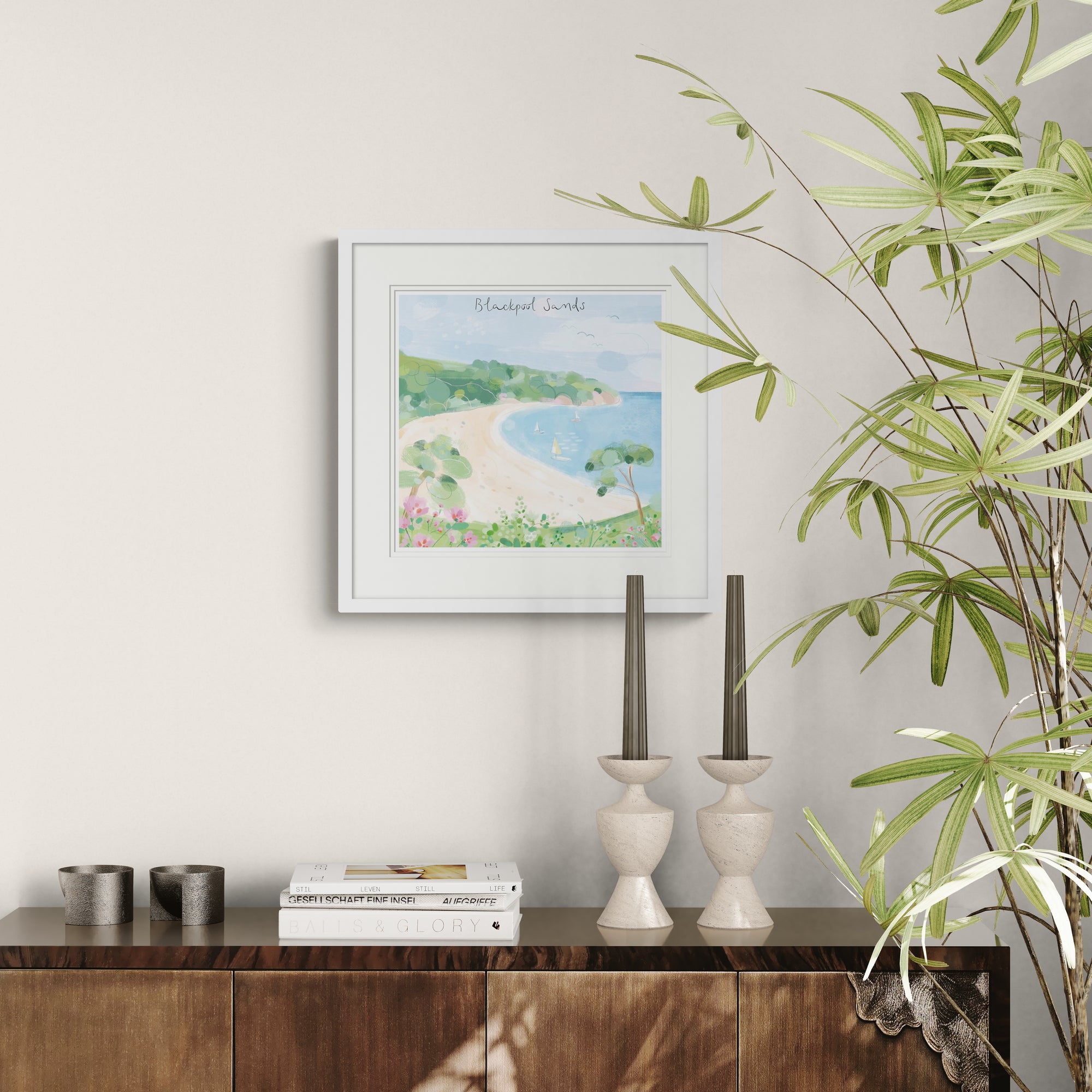 Blackpool Sands Small Framed Print - Whistlefish