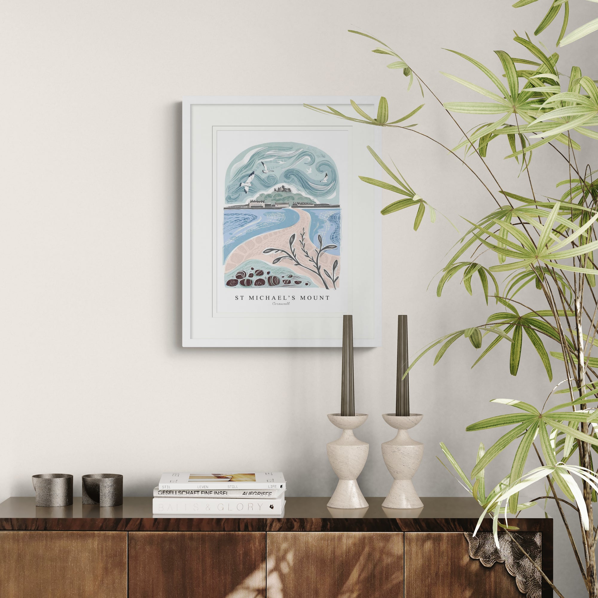 St Michael's Lino Small Framed Print - Whistlefish