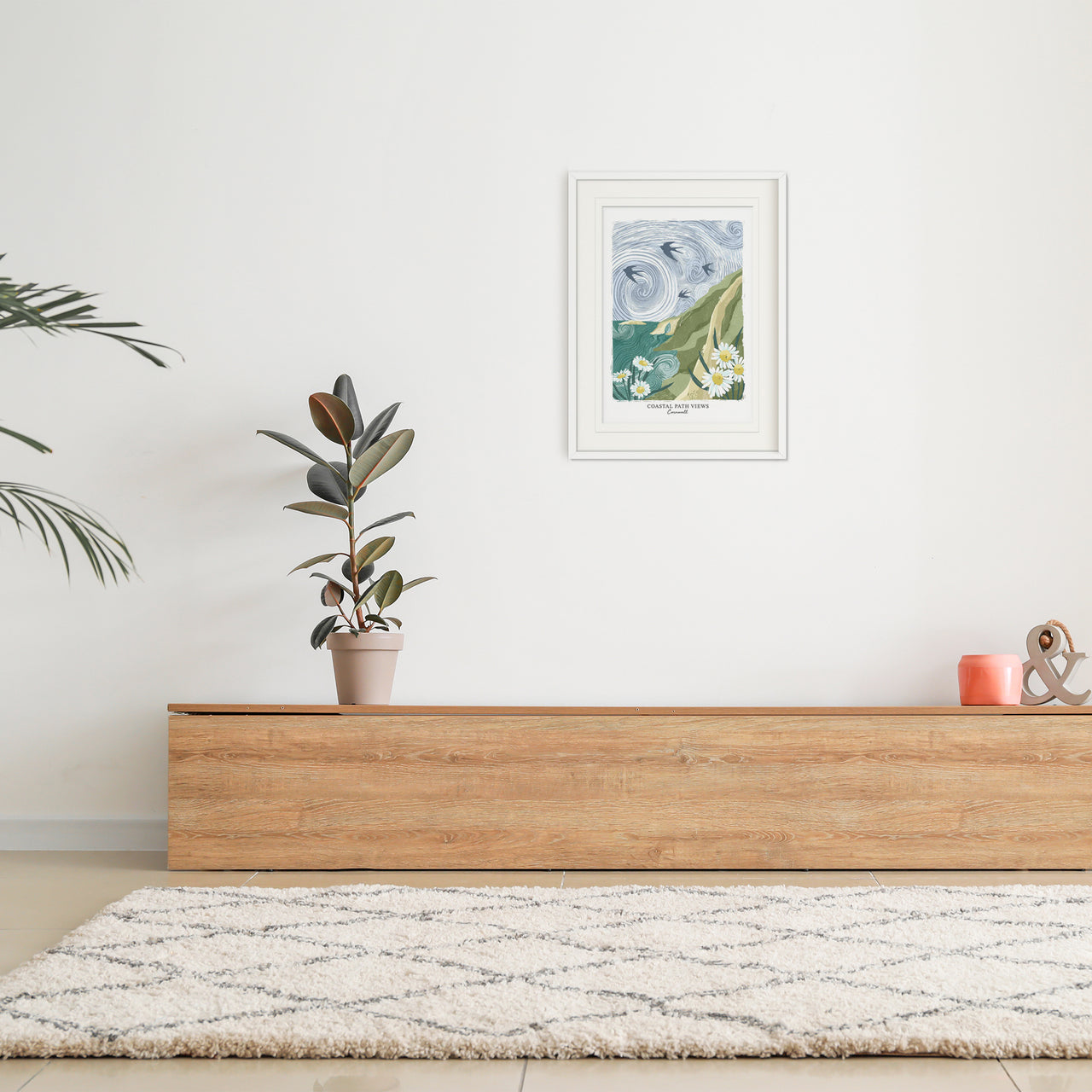 Framed Print-WF1282LF - Coastal Path Dark Large Framed Print-Whistlefish