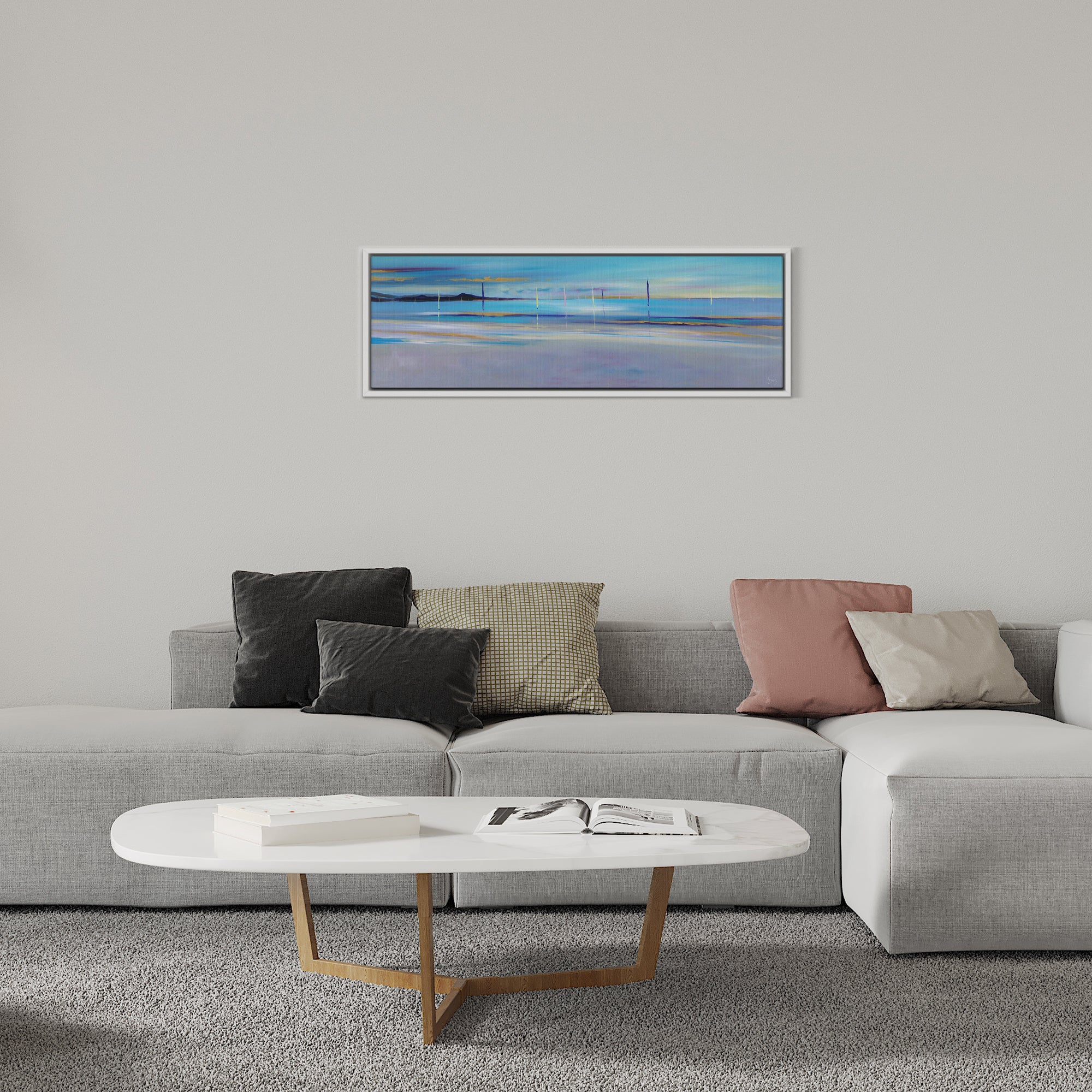 Framed Canvas-ICC127F - Coloured Sails Framed Canvas-Iris Clelford