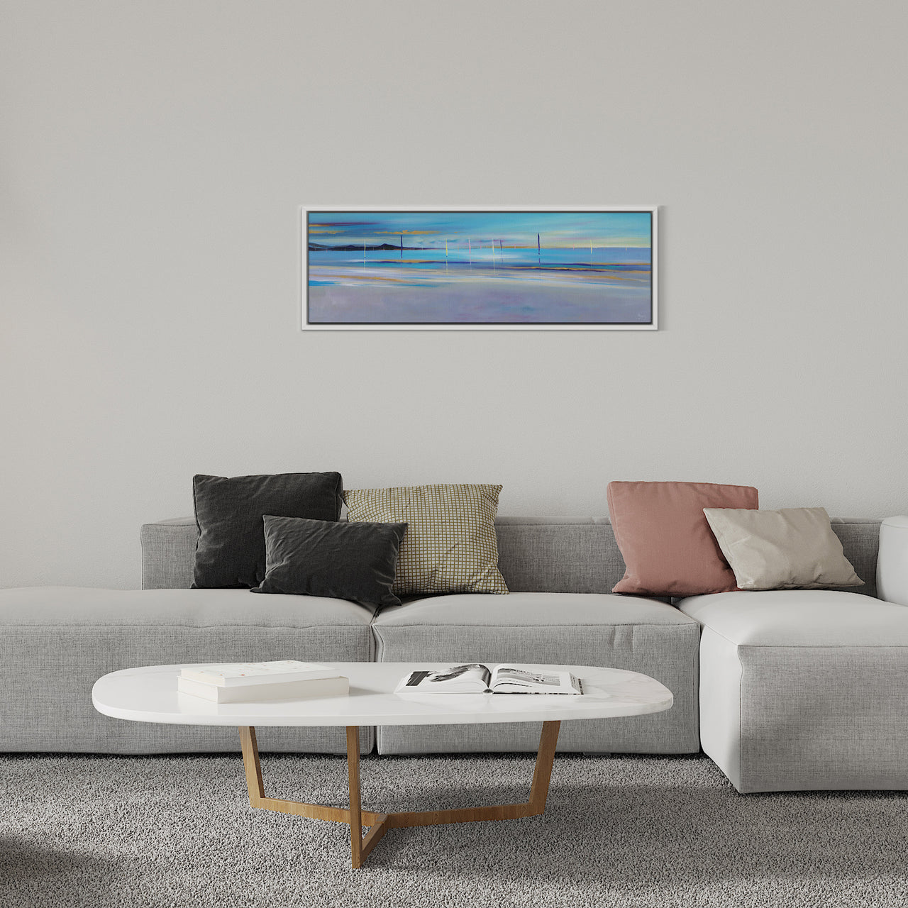 Framed Canvas-ICC127F - Coloured Sails Framed Canvas-Iris Clelford