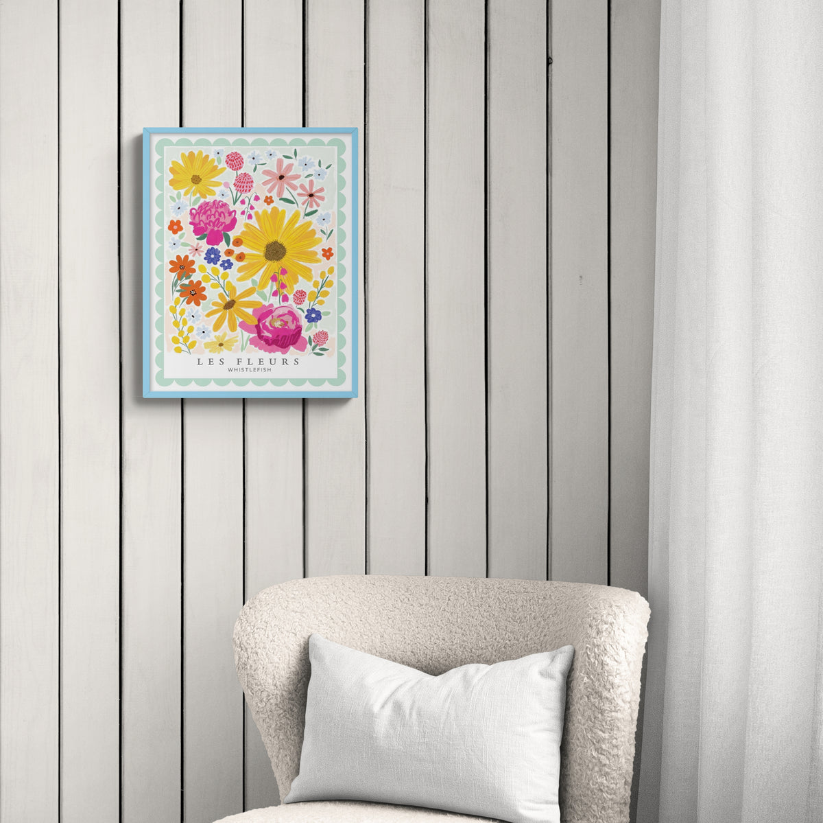 Les Blu Fleurs Framed Print - Whistlefish