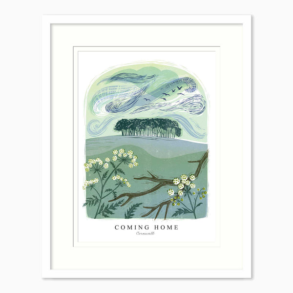 Framed Print-WF1042F - Coming Home Lino Large Framed Print-Whistlefish
