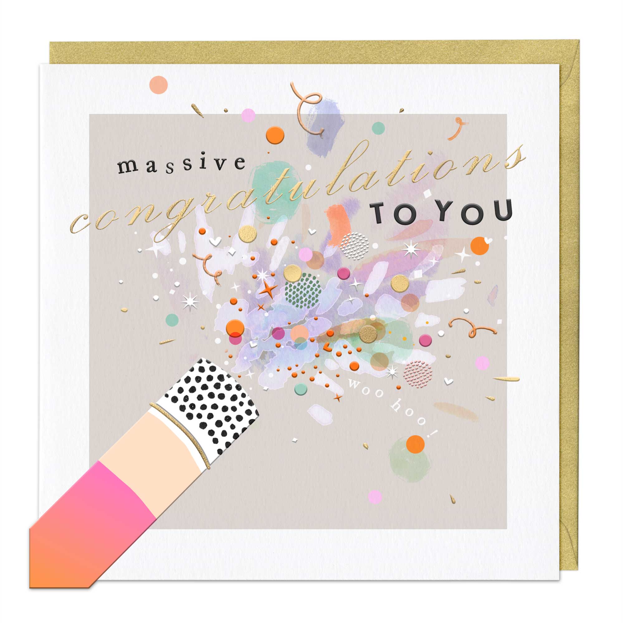 Luxury Card - LN114 - Confetti Luxury Congratulations Card - Confetti Luxury Congratulations Card - Whistlefish