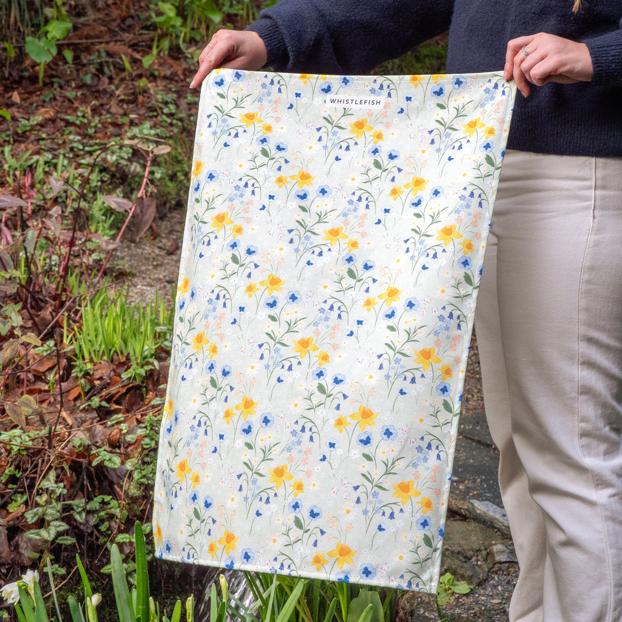 Tea Towel-WTT297 - Cornish Bloom Tea Towel-Whistlefish