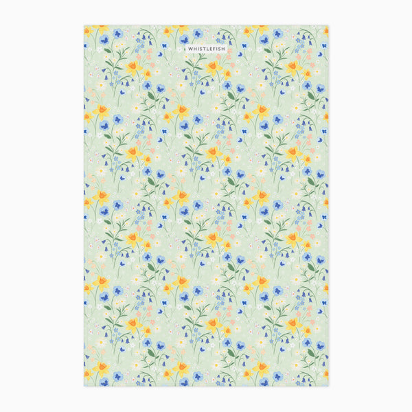 Tea Towel-WTT297 - Cornish Bloom Tea Towel-Whistlefish