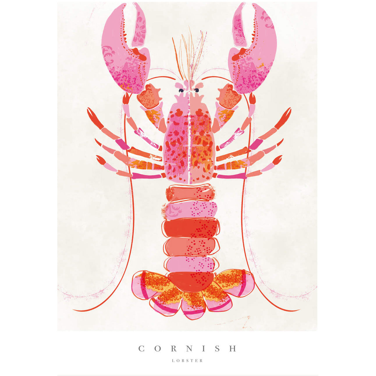 Print-WF709P - Cornish Lobster Small Art Print-Whistlefish