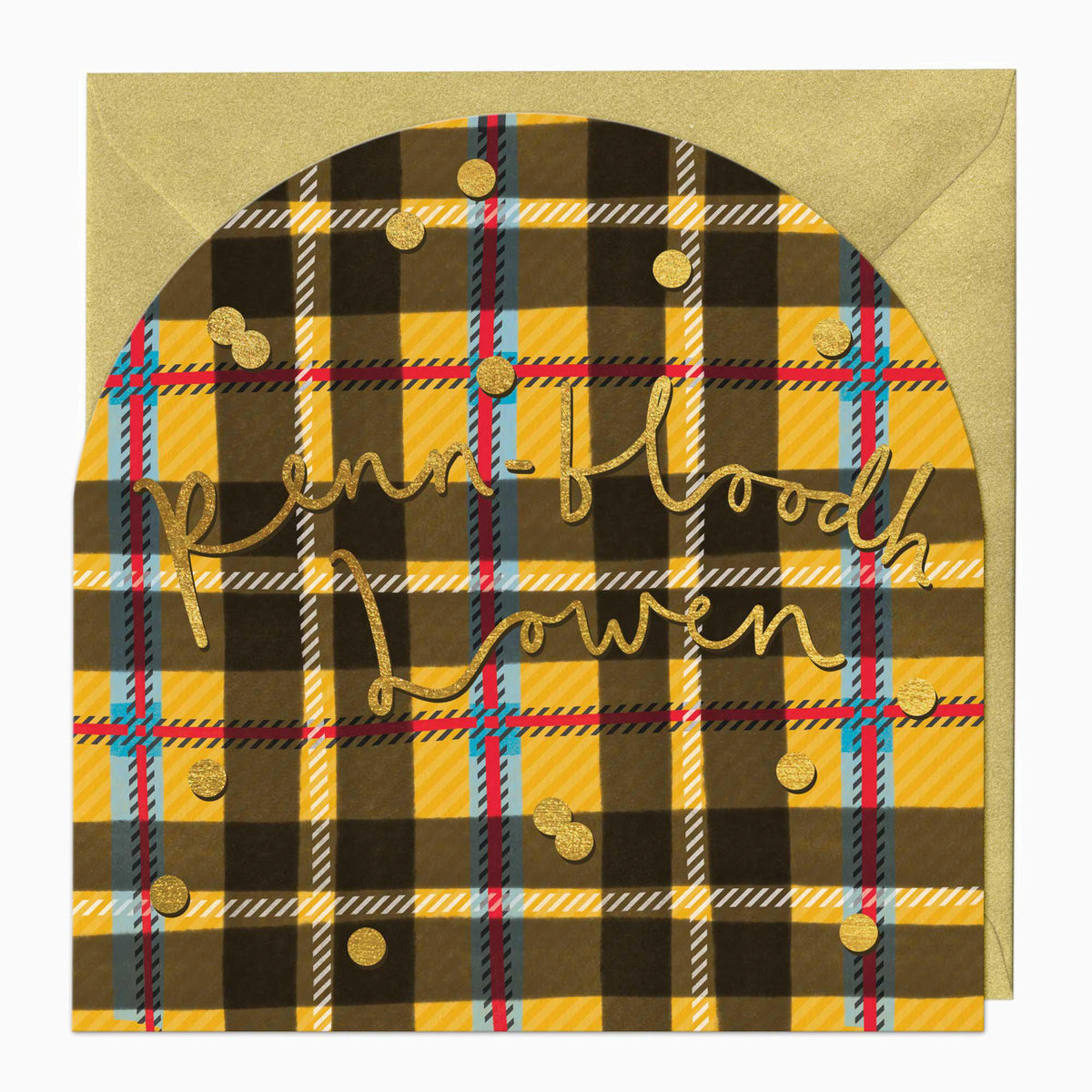 F313 Cornish Tartan Birthday Arch Card