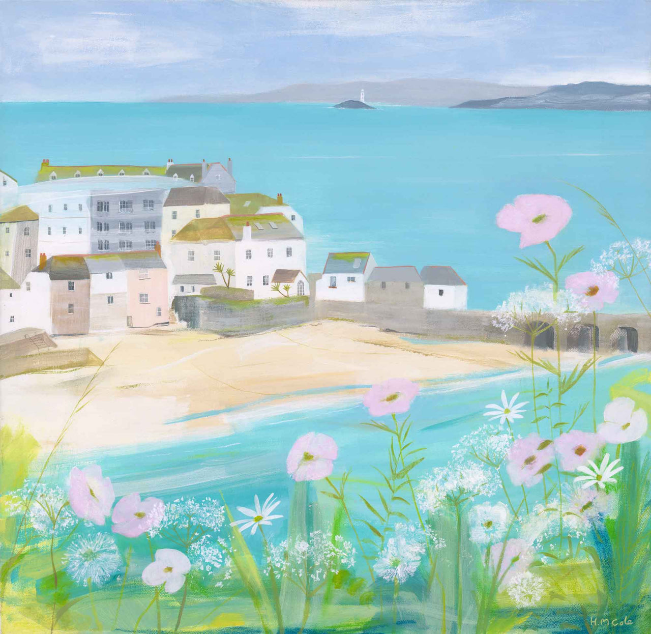 Print-HC312P - Cow Parsley & Poppies Art Print-Hannah Cole