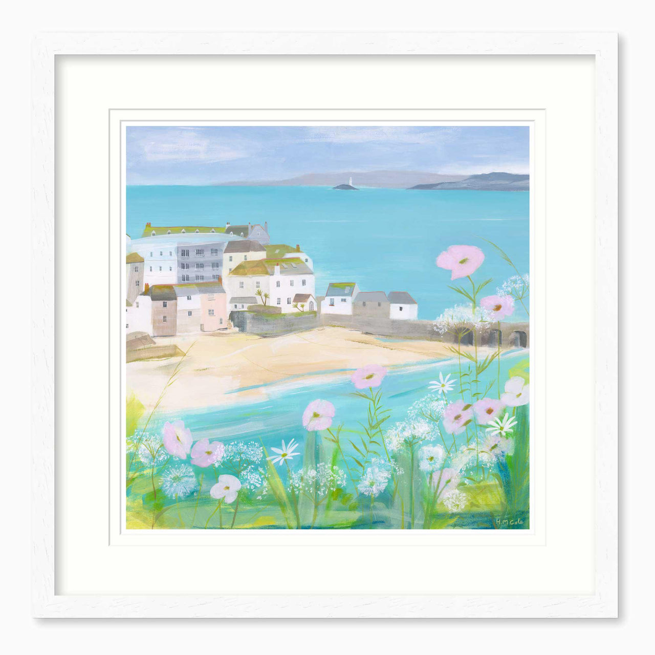 Framed Print-HC312F - Cow Parsley & Poppies Framed Print-Hannah Cole