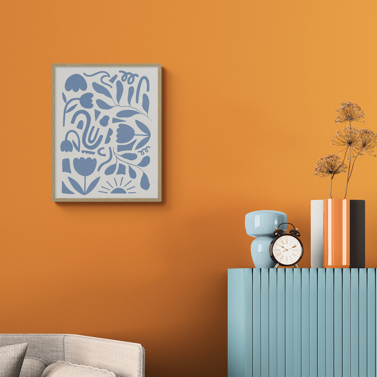 WF1219F - Abstract Blooms Small Framed Print