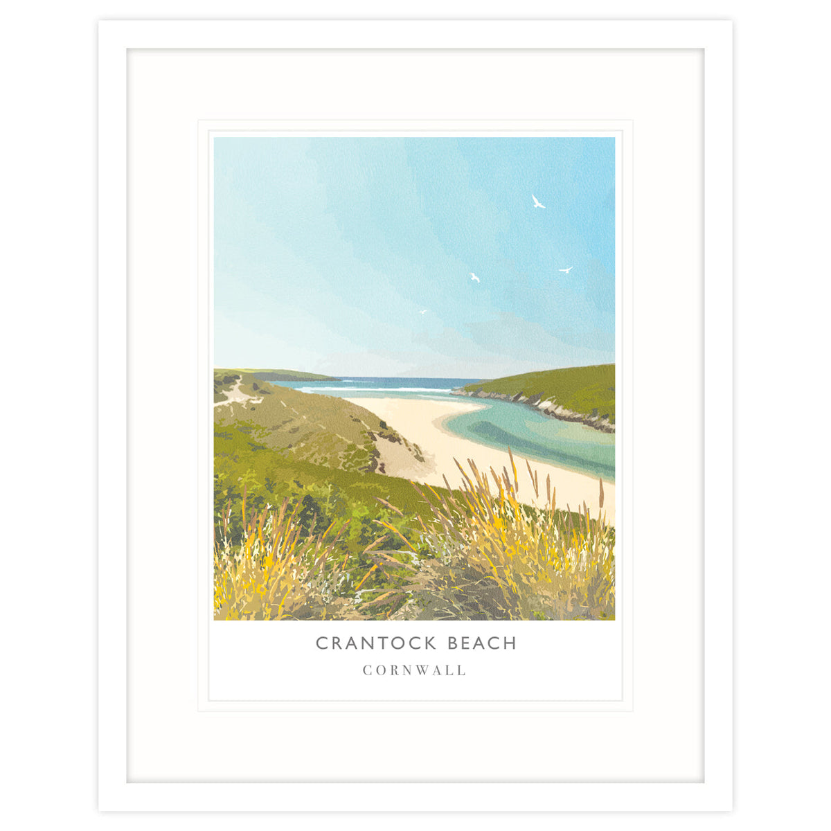 WF131F Crantock Beach Framed Print