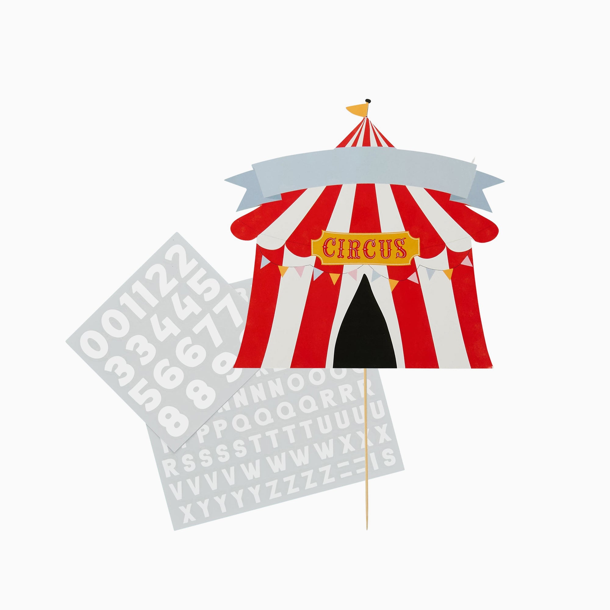 Cake Topper-HBCP113 - Customisable Circus Card Cake Topper-Hootyballoo