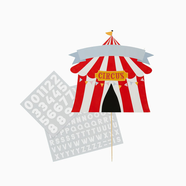 Cake Topper-HBCP113 - Customisable Circus Card Cake Topper-Hootyballoo