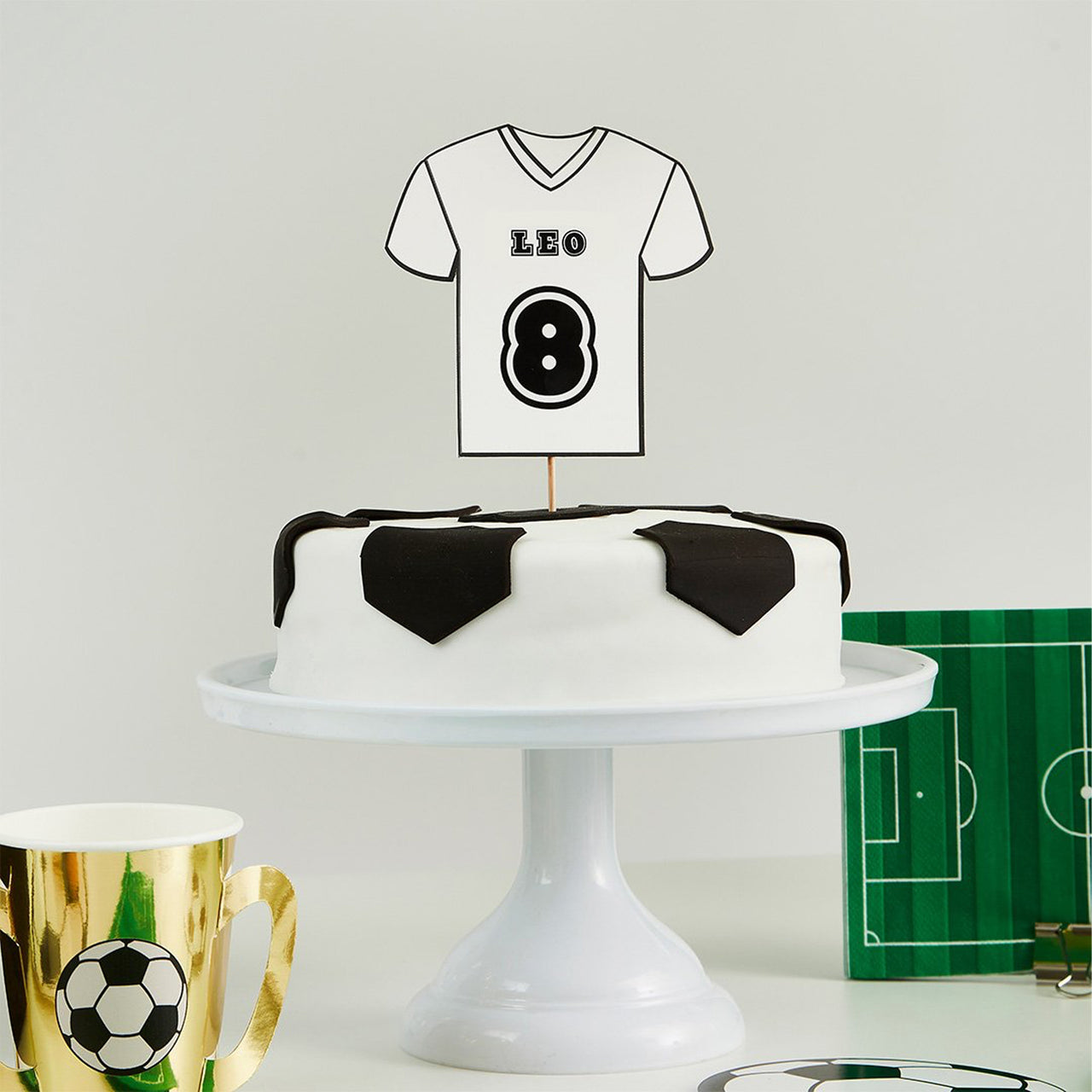 Cake Topper-HBFB105 - Customisable Football Shirt Cake Topper-Hootyballoo