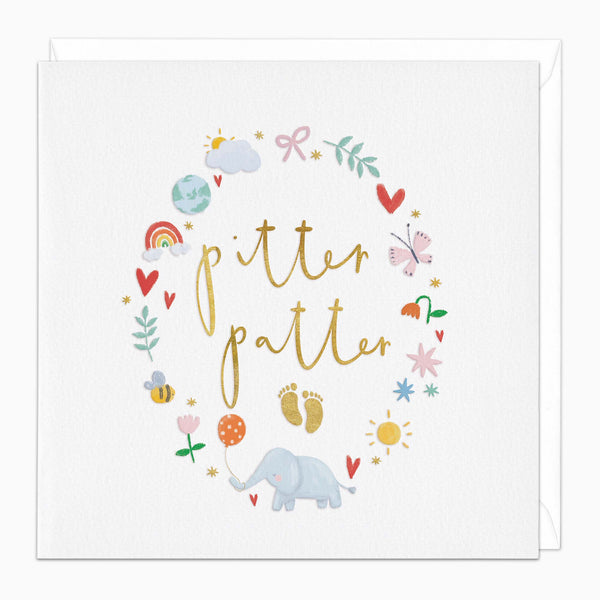 Greeting Card-H193 - Cute Elephant Naming Day Card-Whistlefish