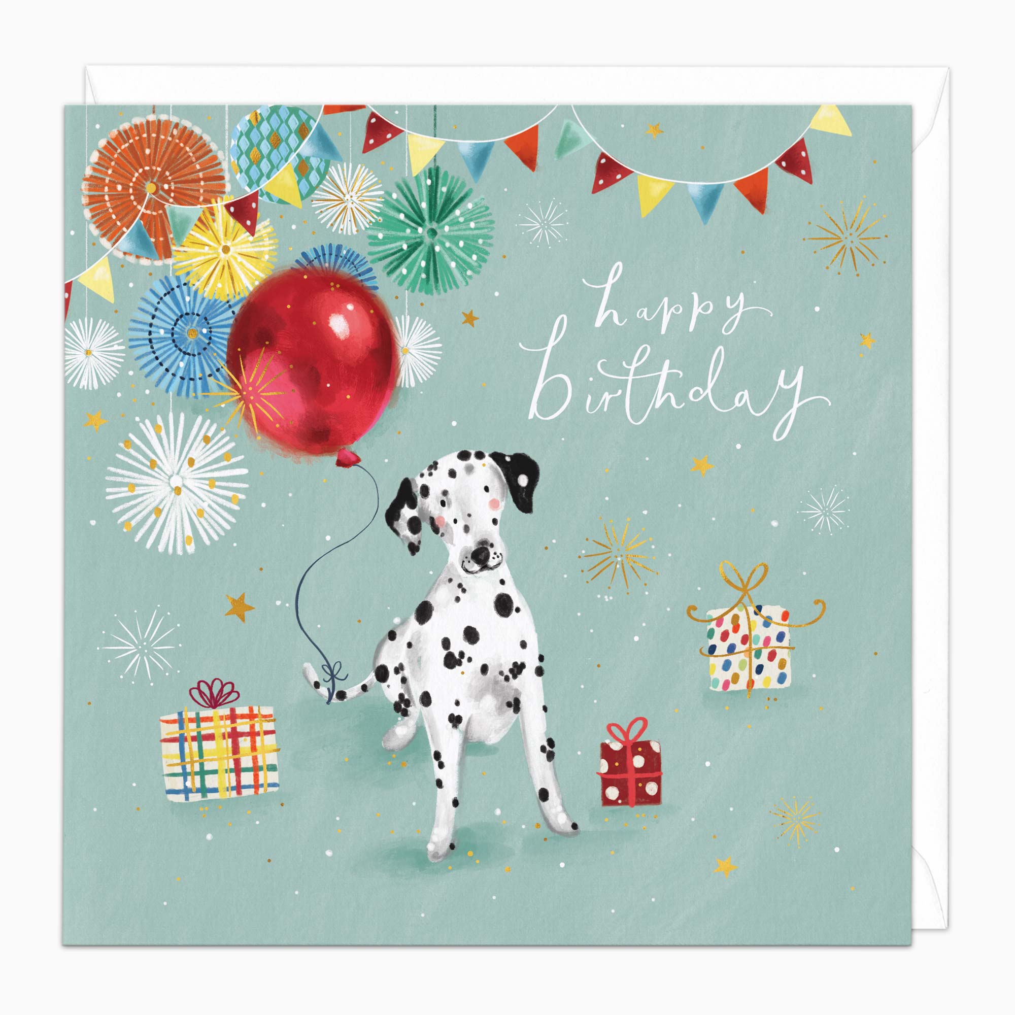 Greeting Card-H126 - Dalmatian Birthday Card-Whistlefish