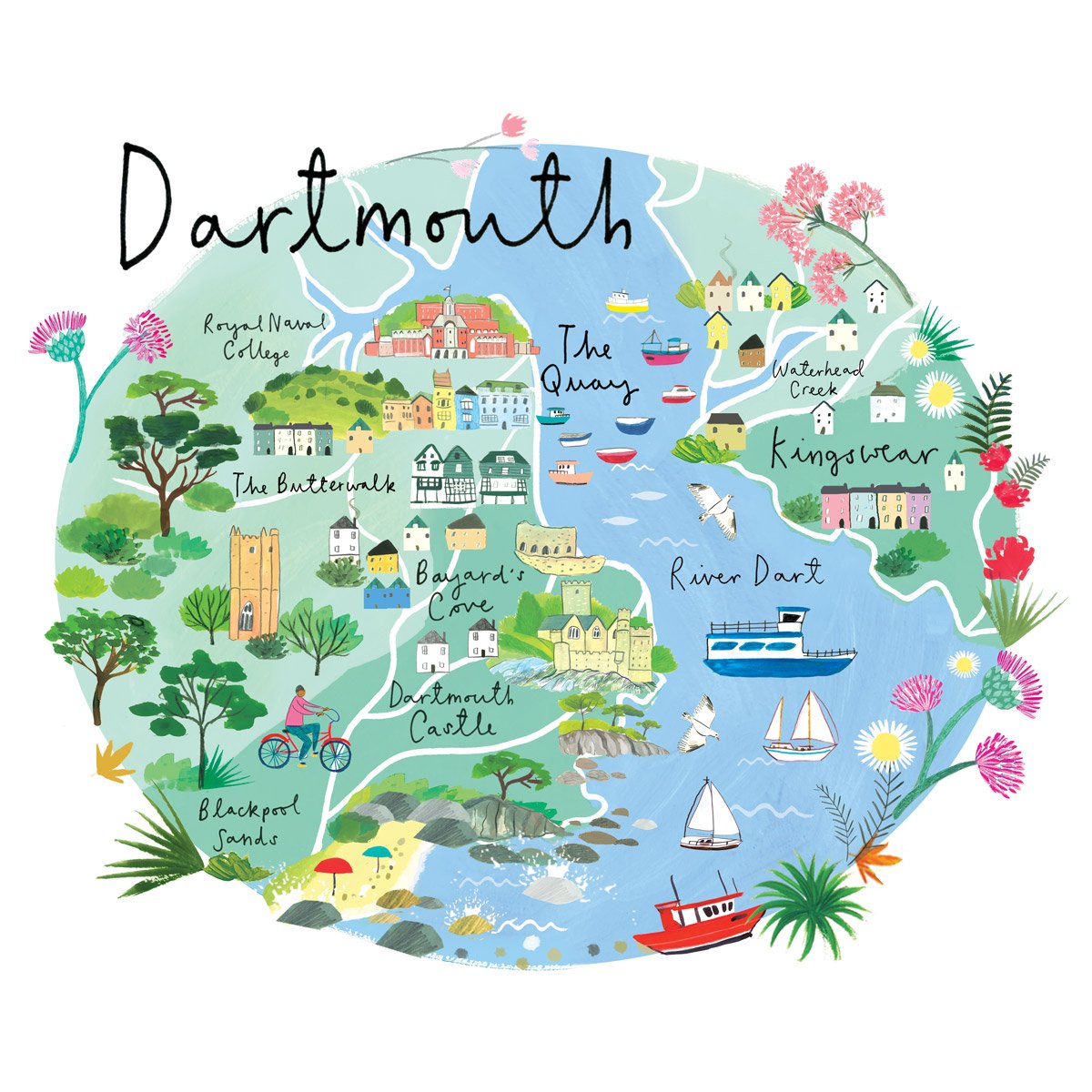 RC18P Dartmouth Map Art Print