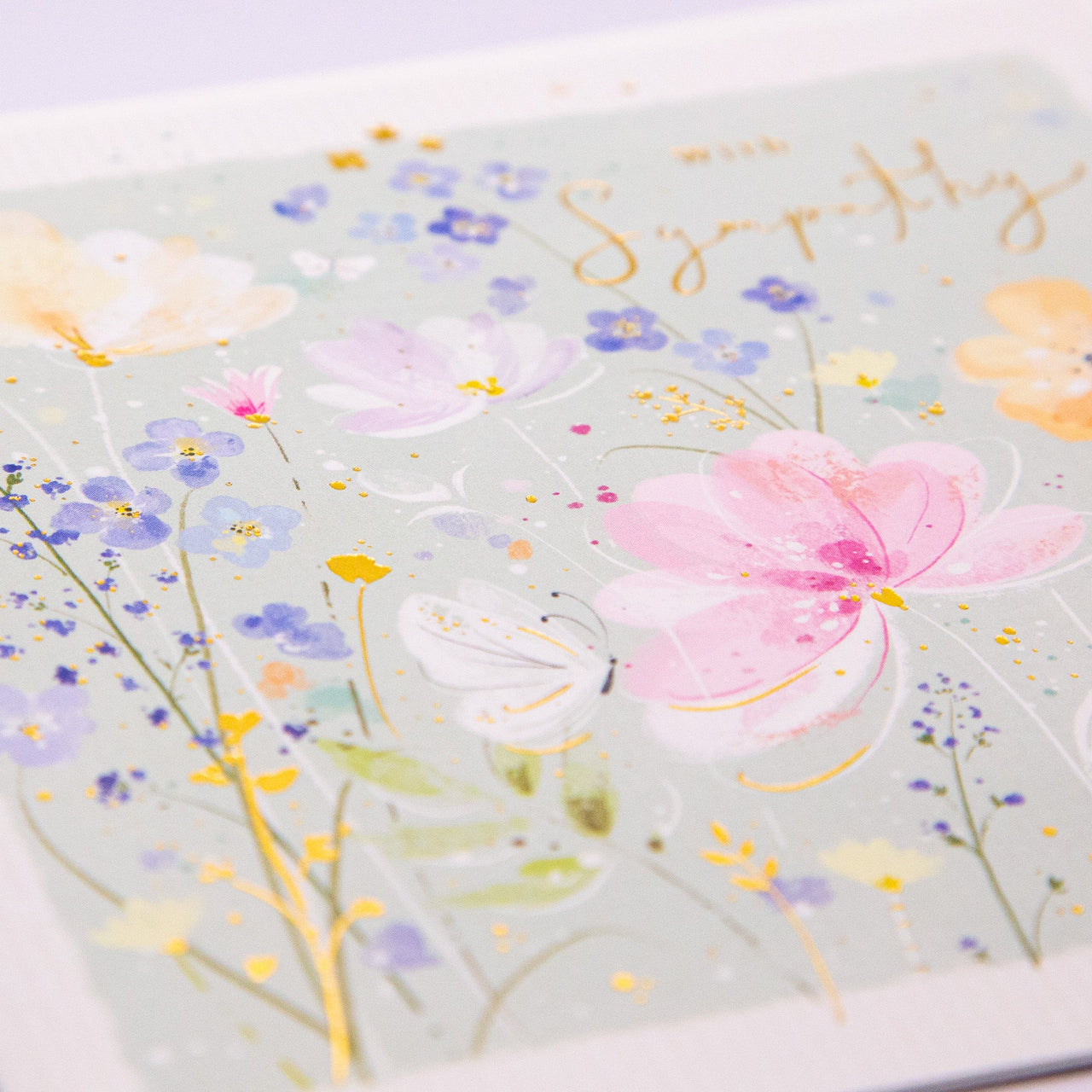 Greeting Card - F201 - Delicate Floral Sympathy Card - Delicate Floral Sympathy Card - Whistlefish