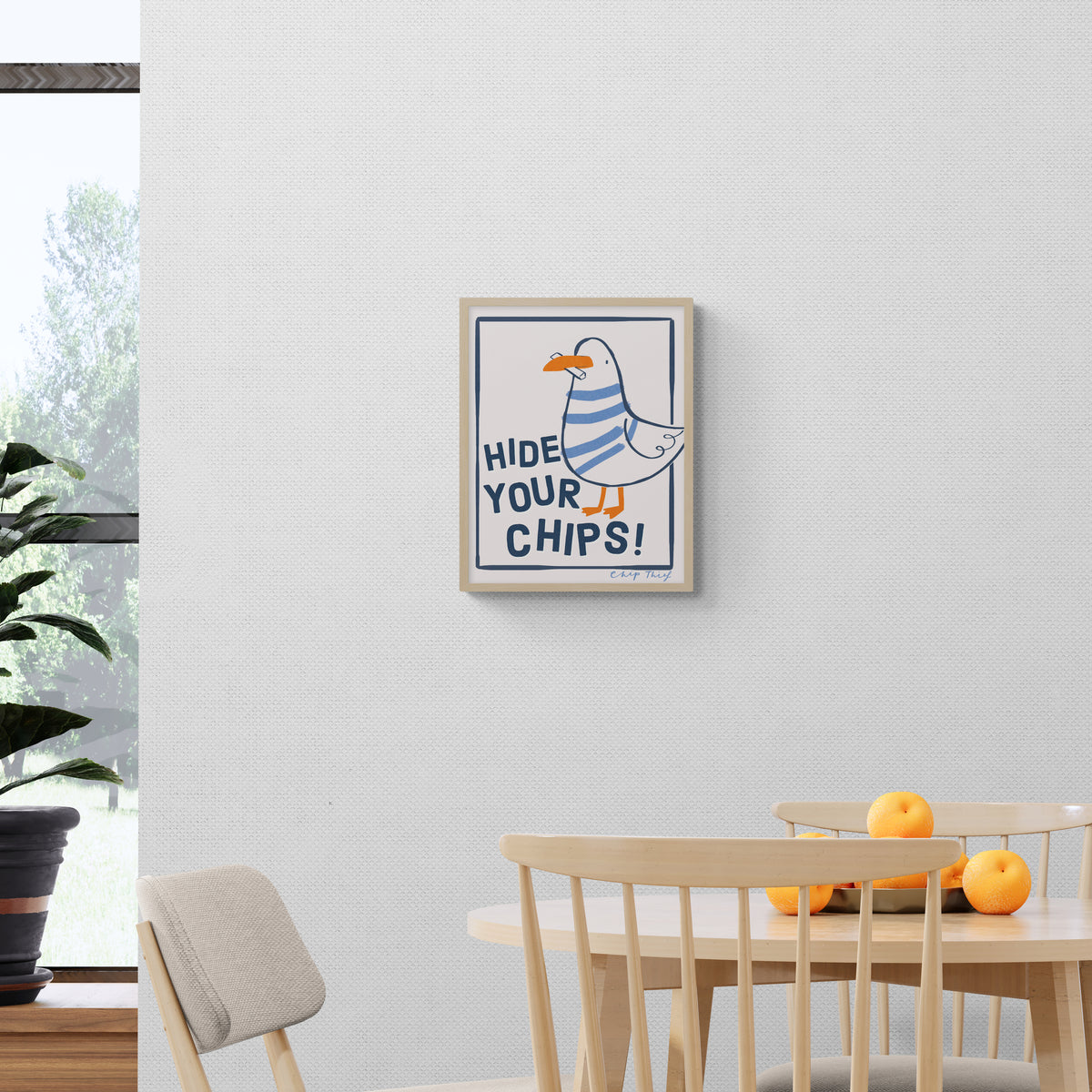 Hide Your Chips Medium Framed Print - Whistlefish