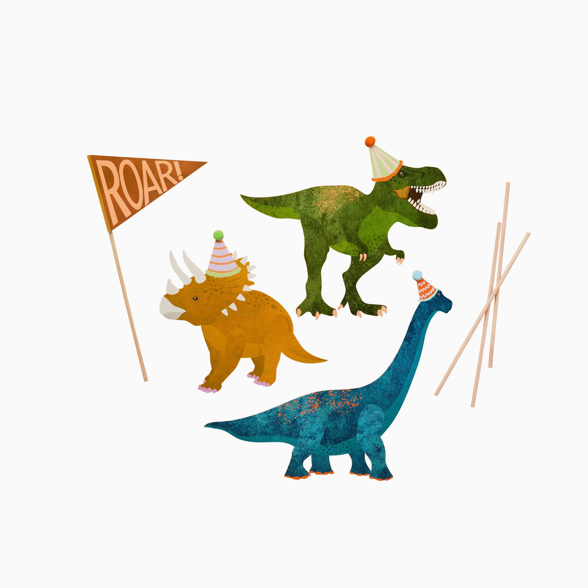 Cake Topper-HBPD106 - Dinosaur Cake Topper Set-Hootyballoo