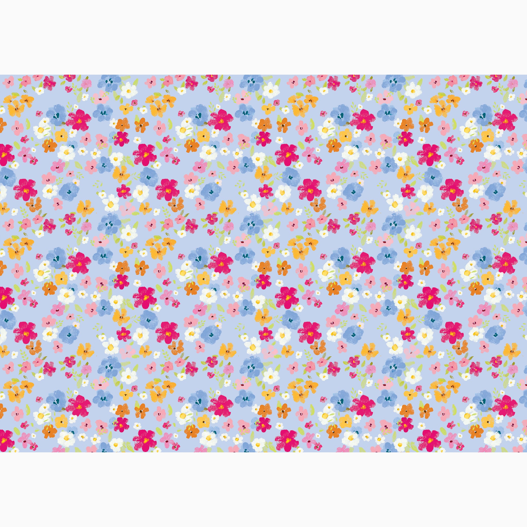 Wrapping Paper-GWP124 - Ditsy Floral Blue Wrapping Paper-Whistlefish