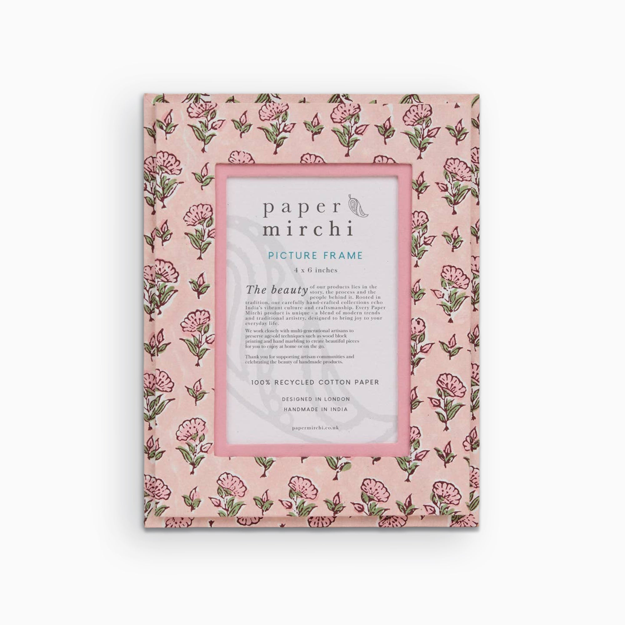 Picture Frame-PICBP02 - Ditsy Floral Blush 4 x 6 Picture Frame-Paper Mirchi