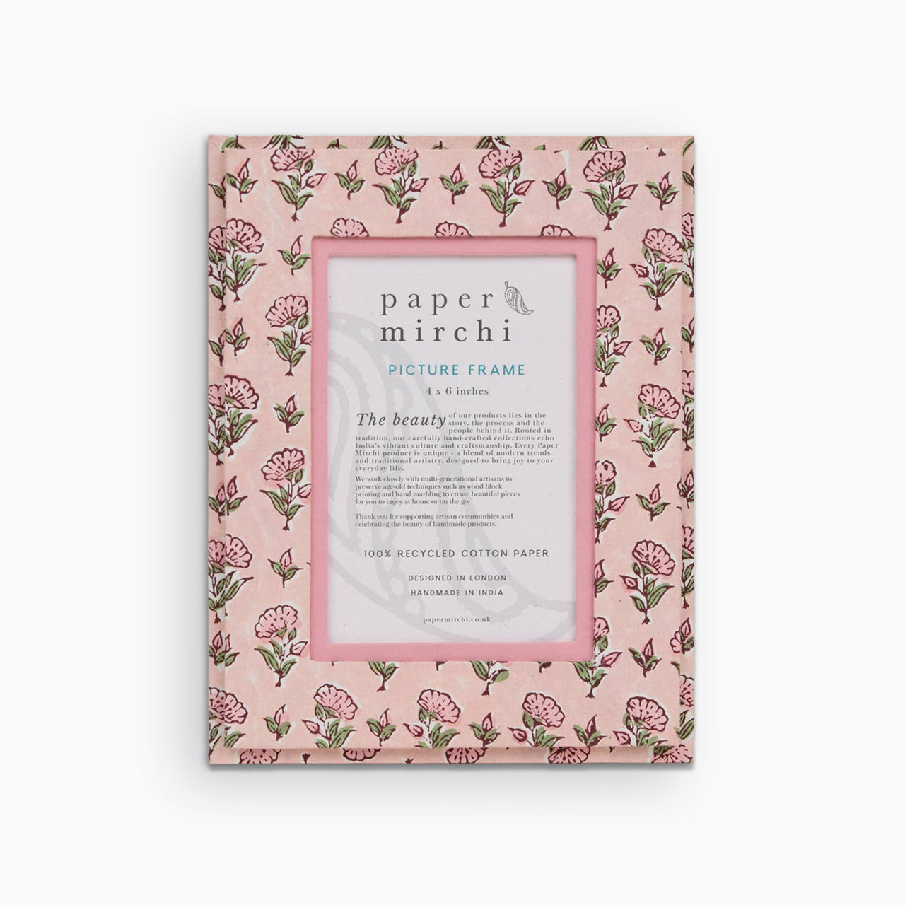 Picture Frame-PICBP02 - Ditsy Floral Blush 4 x 6 Picture Frame-Paper Mirchi