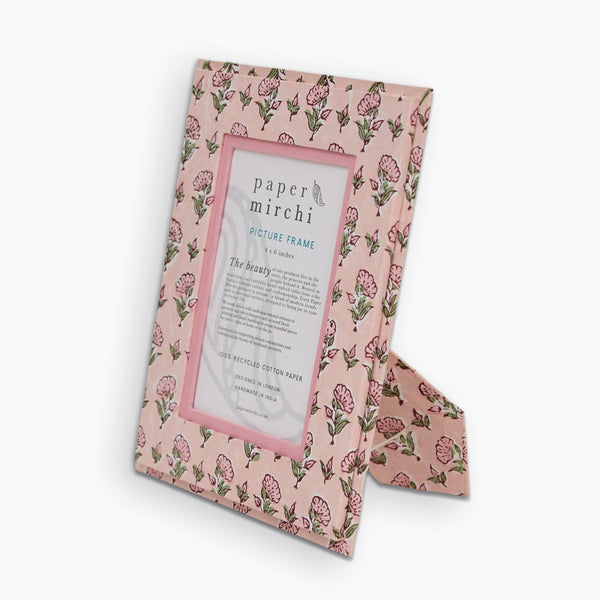 Picture Frame-PICBP02 - Ditsy Floral Blush 4 x 6 Picture Frame-Paper Mirchi