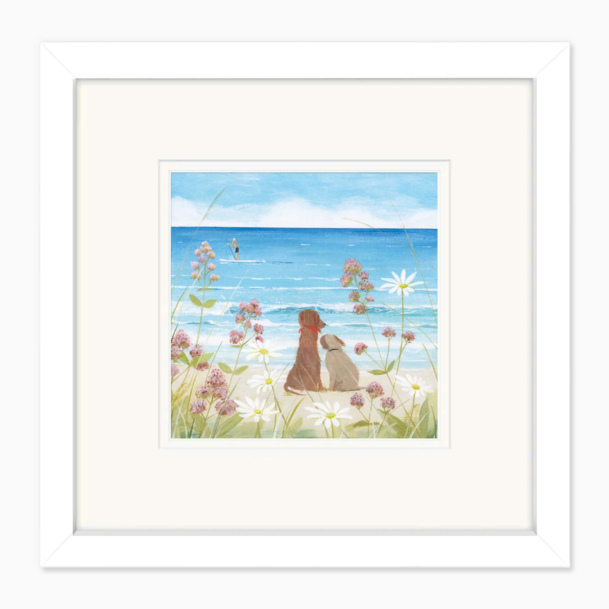 Mini Art-CD02 - Dogs Down By The Coast Framed Card-Hannah Cole